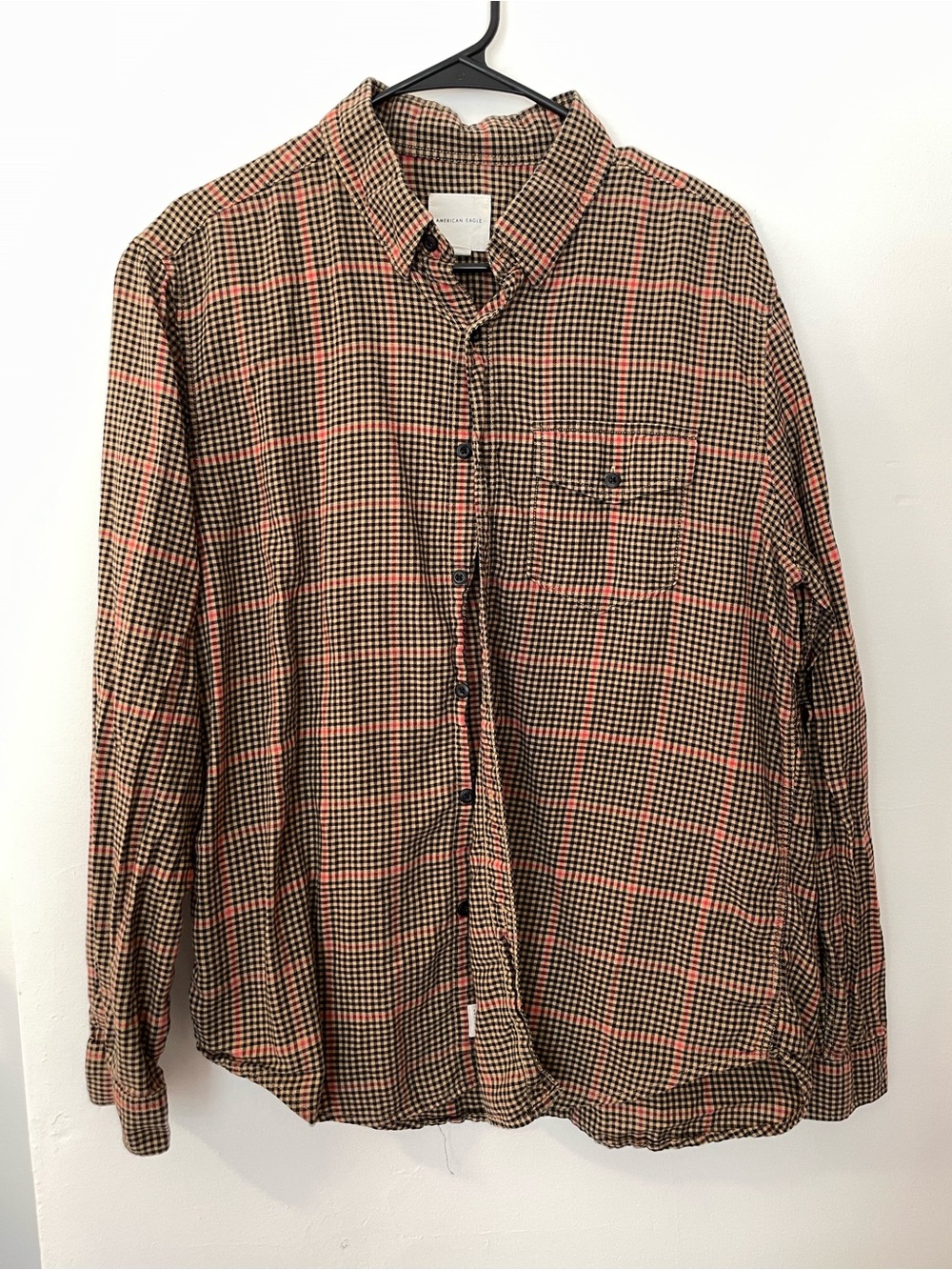 American Eagle Outfitters Cotton Plaid Button Down Sz L
